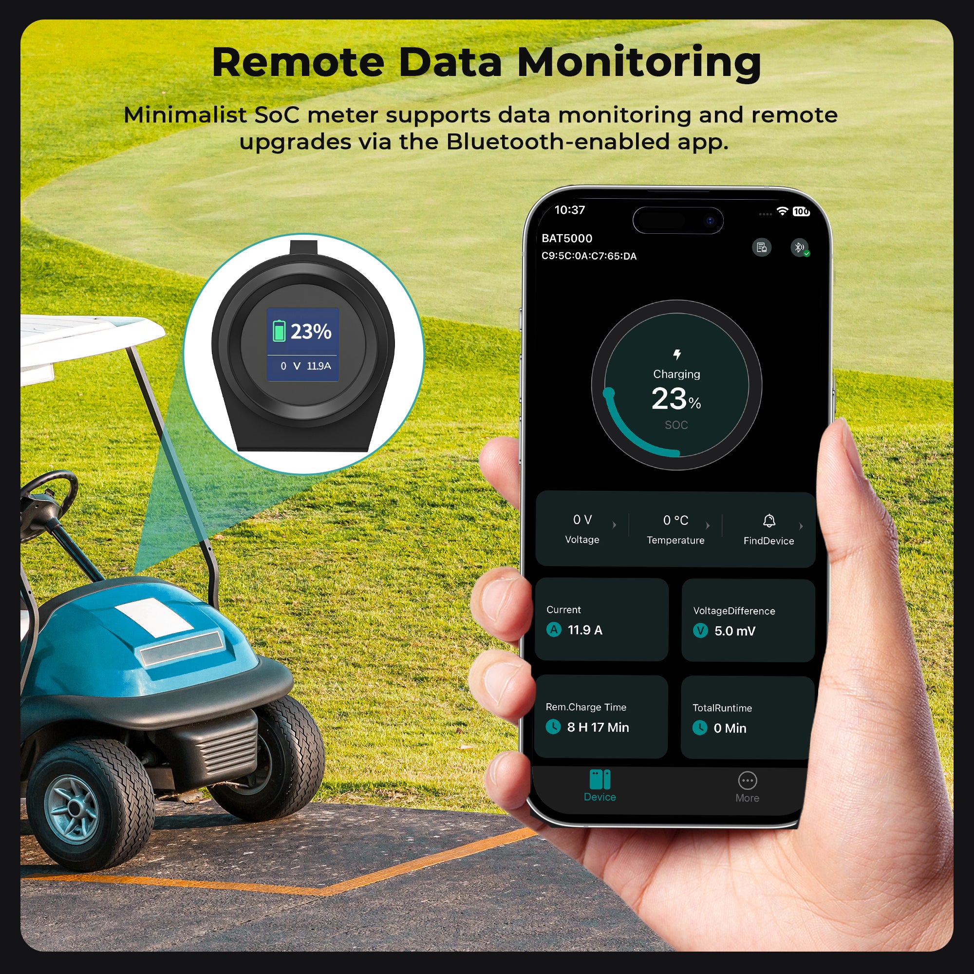 48V 100Ah LiFePO4 Golf Cart Battery Kit-APP