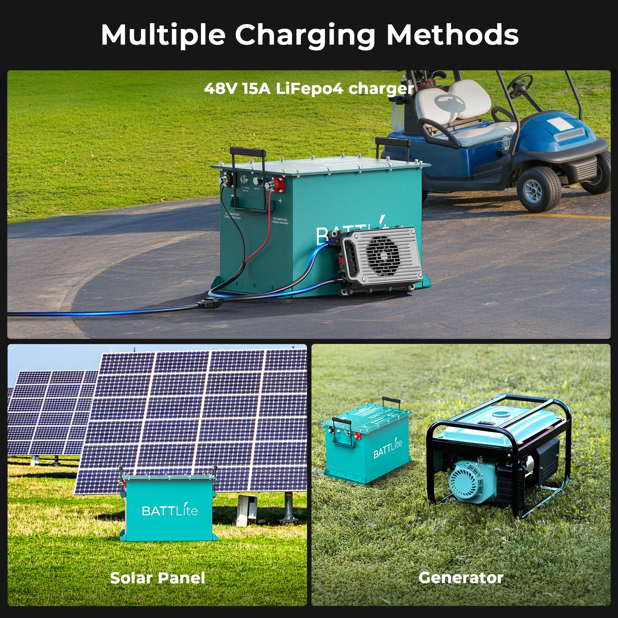 48v 105Ah golf cart battery charging modes