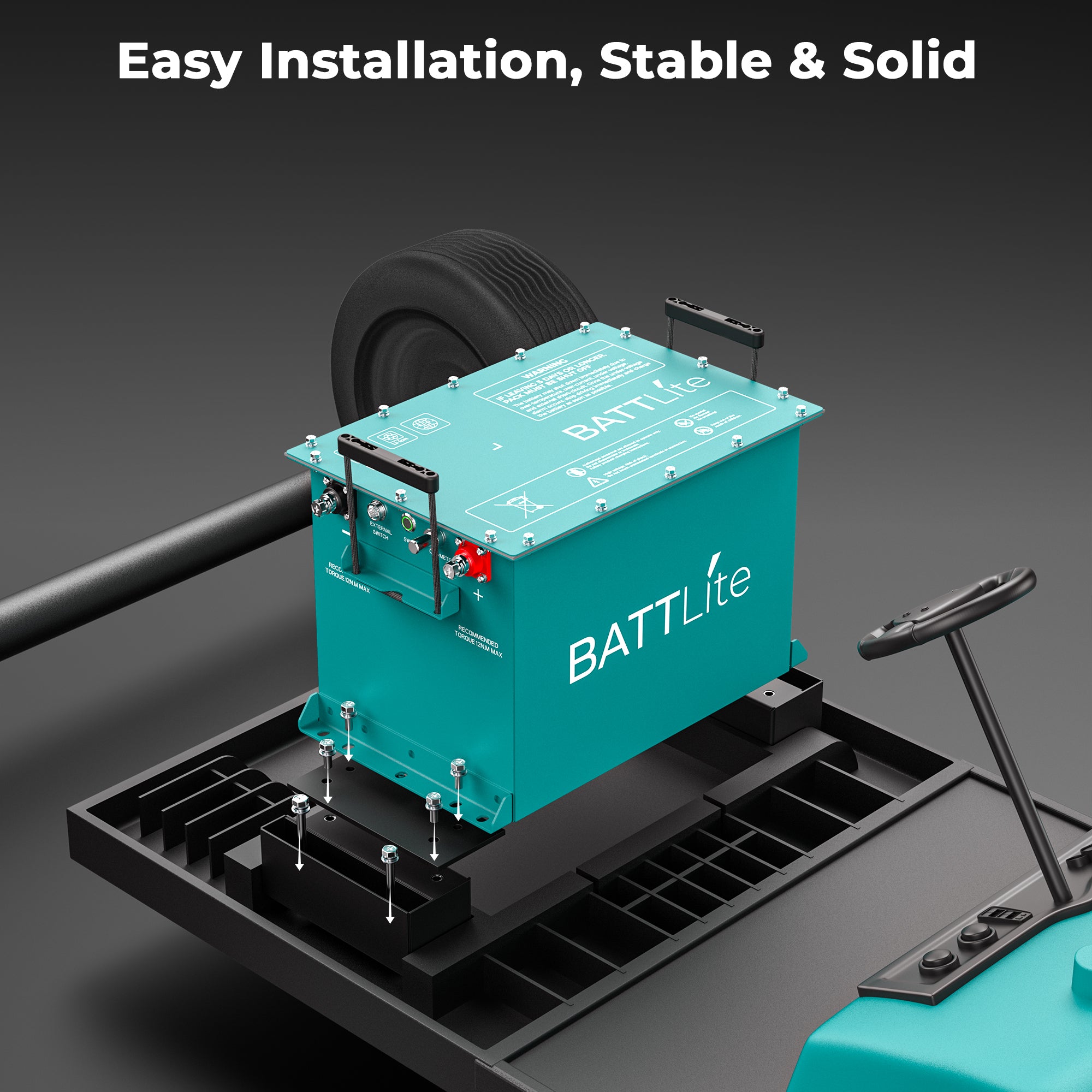 48v 105Ah golf cart battery lithium installation - ezgo-rxv