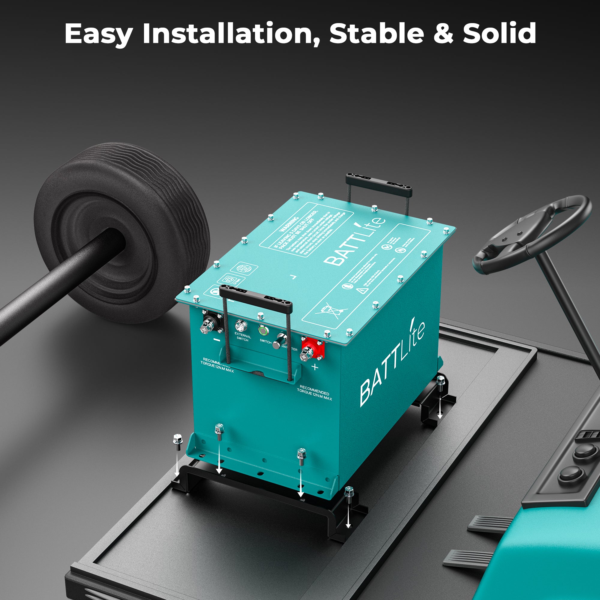 48v 105Ah golf cart battery installation - yamaha