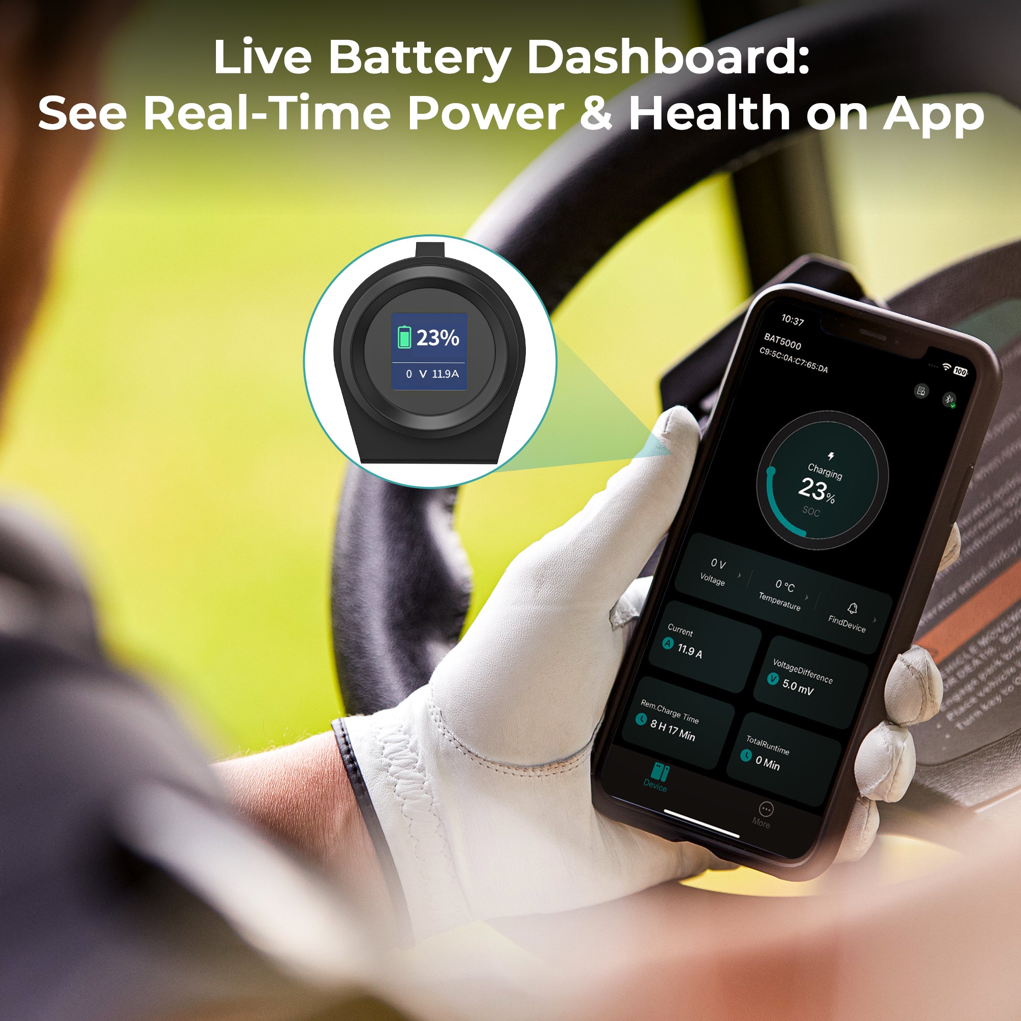 48V 100Ah LiFePO4 Golf Cart Battery Kit-APP & SOC
